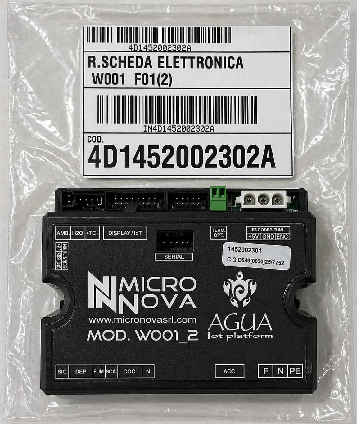 Tarjeta madre W001 MICRONOVA (Soft. Precargado Cristal 9 SG)